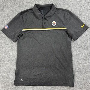Pittsburg Steelers Shirt Mens Small Black Polo Nike On Field Football Dri Fit